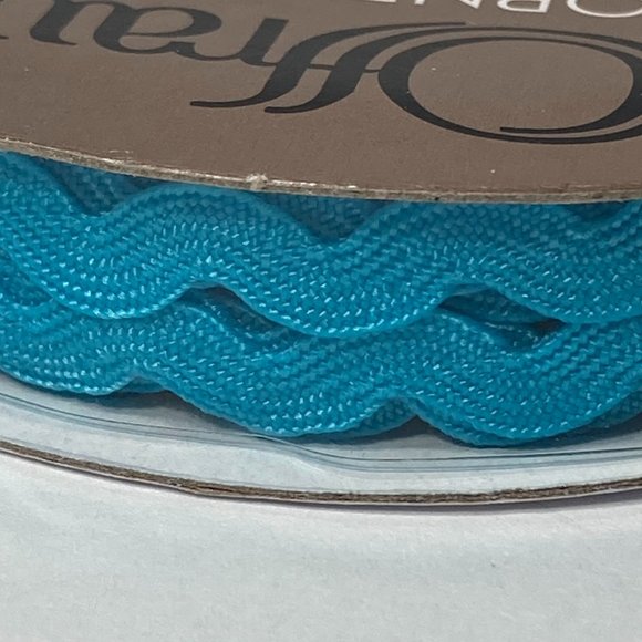 Light Blue Ric Rac Trim Ribbon Offray 12 Rolls Craft Scrapbook Card Making Gifts - Picture 1 of 15
